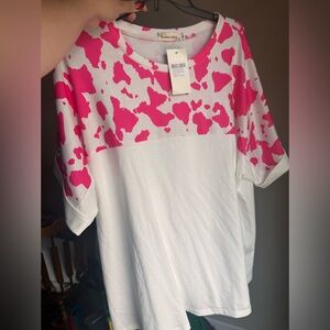 Pink Cow Printed Shirt